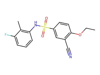 3-cyano-4-ethoxy-N-(3-fluoro-2-methylphenyl)benzenesulfonamide structure