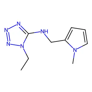 1-ethyl-N-[(1-methyl-1H-pyrrol-2-yl)methyl]-1H-tetrazol-5-amine structure