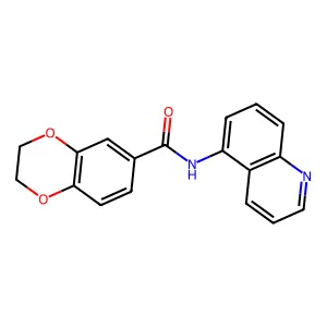 N-quinolin-5-yl-2,3-dihydro-1,4-benzodioxine-6-carboxamide structure