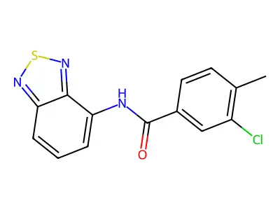 N-(2,1,3-benzothiadiazol-4-yl)-3-chloro-4-methylbenzamide structure