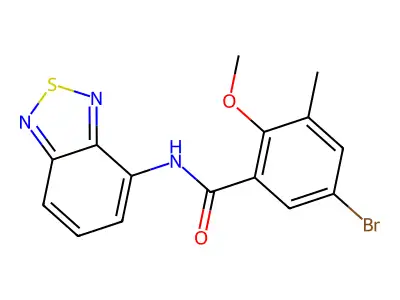 N-(2,1,3-benzothiadiazol-4-yl)-5-bromo-2-methoxy-3-methylbenzamide structure