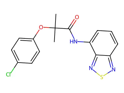 N-(2,1,3-benzothiadiazol-4-yl)-2-(4-chlorophenoxy)-2-methylpropanamide structure