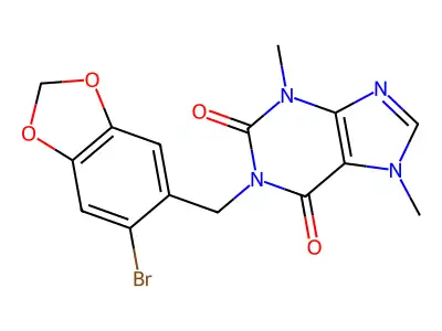 1-[(6-Bromo-1,3-benzodioxol-5-yl)methyl]-3,7-dimethylpurine-2,6-dione structure