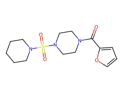 2-Furyl 4-(piperidylsulfonyl)piperazinyl ketone structure