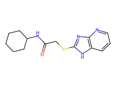 N-cyclohexyl-2-(1H-imidazo[4,5-b]pyridin-2-ylsulfanyl)acetamide structure