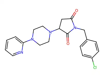 1-(4-Chlorobenzyl)-3-[4-(pyridin-2-yl)piperazin-1-yl]pyrrolidine-2,5-dione structure