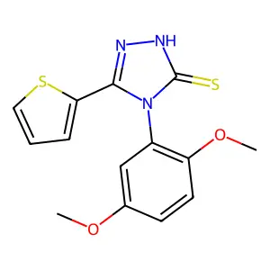 4-(2,5-dimethoxyphenyl)-3-thiophen-2-yl-1H-1,2,4-triazole-5-thione structure