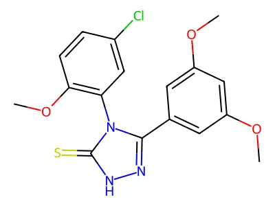 4-(5-chloro-2-methoxyphenyl)-5-(3,5-dimethoxyphenyl)-4H-1,2,4-triazole-3-thiol structure