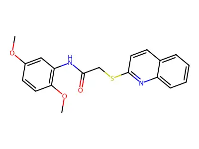 N-(2,5-dimethoxyphenyl)-2-quinolin-2-ylsulfanylacetamide structure