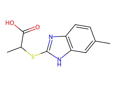 2-[(6-Methyl-1H-benzimidazol-2-yl)thio]-propanoic acid structure