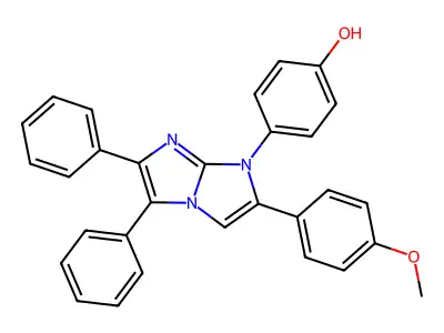 4-[2-(4-Methoxyphenyl)-5,6-diphenylimidazo[1,2-a]imidazol-1-yl]phenol structure