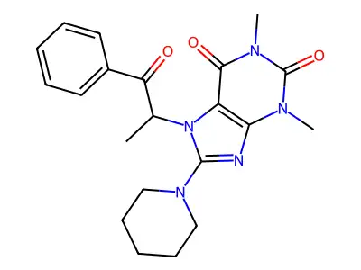 1,3-Dimethyl-7-(1-oxo-1-phenylpropan-2-yl)-8-piperidin-1-ylpurine-2,6-dione structure