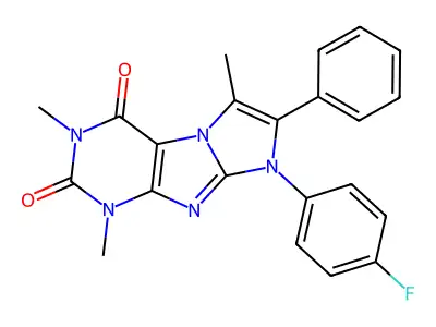 6-(4-Fluorophenyl)-2,4,8-trimethyl-7-phenylpurino[7,8-a]imidazole-1,3-dione structure