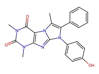 6-(4-Hydroxyphenyl)-2,4,8-trimethyl-7-phenylpurino[7,8-a]imidazole-1,3-dione structure