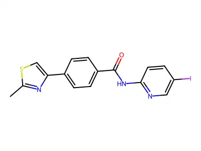 N-(5-iodopyridin-2-yl)-4-(2-methyl-1,3-thiazol-4-yl)benzamide structure