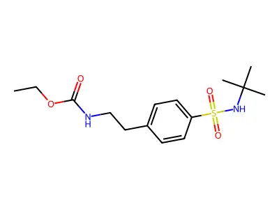 Ethyl {2-[4-(tert-butylsulfamoyl)phenyl]ethyl}carbamate structure