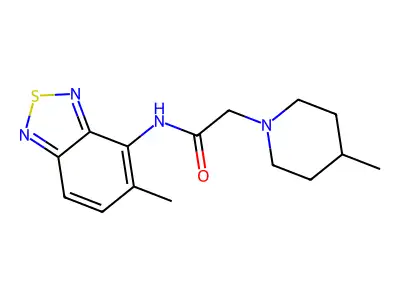 N-(5-methyl-2,1,3-benzothiadiazol-4-yl)-2-(4-methylpiperidin-1-yl)acetamide structure