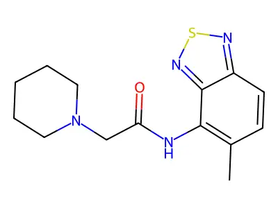N-(5-methyl-2,1,3-benzothiadiazol-4-yl)-2-piperidin-1-ylacetamide structure