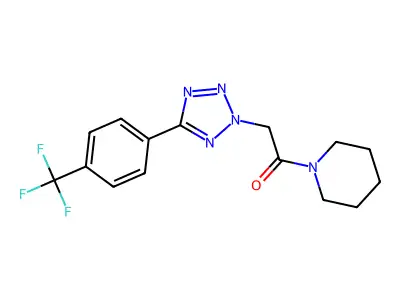 1-Piperidin-1-yl-2-[5-[4-(trifluoromethyl)phenyl]tetrazol-2-yl]ethanone structure
