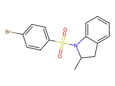 1-(4-bromobenzenesulfonyl)-2-methyl-2,3-dihydro-1H-indole structure