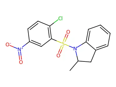 1-(2-Chloro-5-nitrophenyl)sulfonyl-2-methyl-2,3-dihydroindole structure