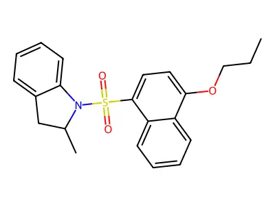 2-Methyl-1-[(4-propoxynaphthyl)sulfonyl]indoline structure