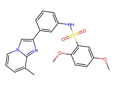 2,5-dimethoxy-N-[3-(8-methylimidazo[1,2-a]pyridin-2-yl)phenyl]benzenesulfonamide structure