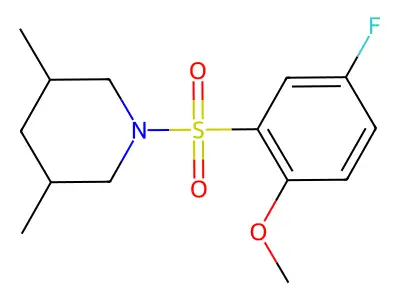 1-[(5-Fluoro-2-methoxyphenyl)sulfonyl]-3,5-dimethylpiperidine structure