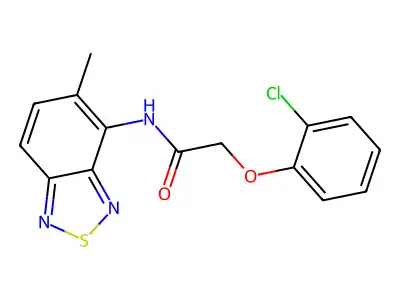 2-(2-chlorophenoxy)-N-(5-methyl-2,1,3-benzothiadiazol-4-yl)acetamide structure