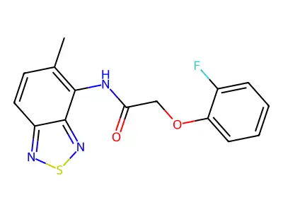 2-(2-fluorophenoxy)-N-(5-methyl-2,1,3-benzothiadiazol-4-yl)acetamide structure