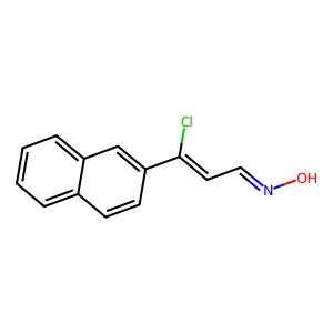 2-Propenal, 3-chloro-3-(2-naphthalenyl)-, oxime structure