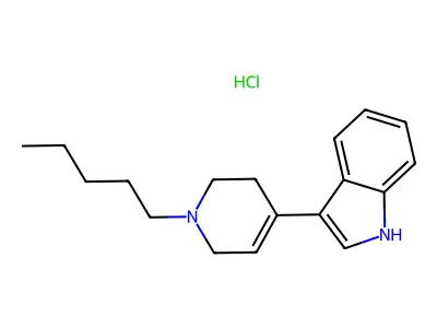 1H-Indole, 3-(1-pentyl-1,2,3,6-tetrahydro-4-pyridinyl)-, monohydrochloride structure