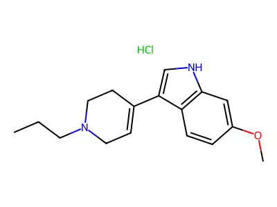 1H-Indole, 6-methoxy-3-(1,2,3,6-tetrahydro-1-propyl-4-pyridinyl)-, monohydrochloride structure