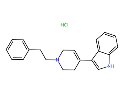 1H-Indole, 3-(1,2,3,6-tetrahydro-1-(2-phenylethyl)-4-pyridinyl)-, monohydrochloride structure