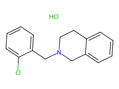 Isoquinoline, 1,2,3,4-tetrahydro-2-((2-chlorophenyl)methyl)-, hydrochloride structure