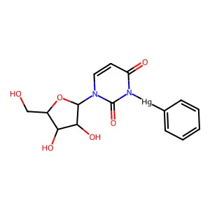 Mercury, phenyl(uridinato-N(3))- structure