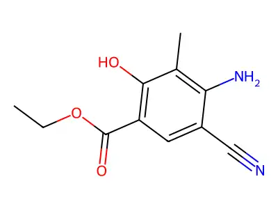 Ethyl 4-amino-5-cyano-2-hydroxy-3-methylbenzoate structure