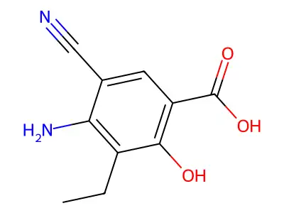 4-Amino-5-cyano-3-ethyl-2-hydroxybenzoic acid structure