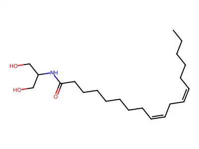 N-(1,3-dihydroxypropan-2-yl)octadeca-9,12-dienamide structure