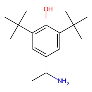 Alpha-methyl-3,5-di-tert-butyl-4-hydroxybenzylamine structure