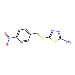 5-(((4-Nitrophenyl)methyl)thio)-1,3,4-thiadiazol-2-amine structure