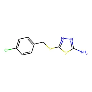 5-(((4-Chlorophenyl)methyl)thio)-1,3,4-thiadiazol-2-amine structure
