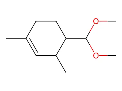 (3R,4R)-4-(dimethoxymethyl)-1,3-dimethylcyclohexene structure