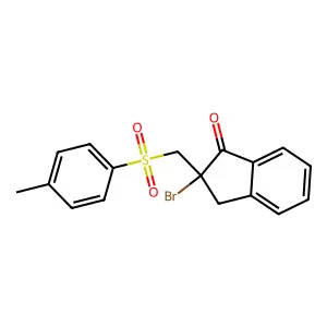 2-Bromo-2-(((4-methylphenyl)sulfonyl)methyl)-1-indanone structure