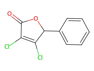 3,4-dichloro-5-phenyl-2(5H)-furanone structure