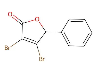 3,4-dibromo-5-phenyl-2(5H)-furanone structure