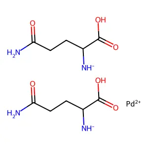 Bis((4-amino-1-carboxy-4-oxobutyl)azanide);palladium(2+) structure
