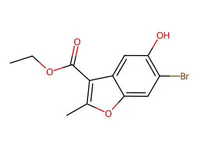 3-Benzofurancarboxylic acid, 6-bromo-5-hydroxy-2-methyl-, ethyl ester structure