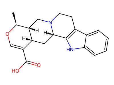 Oxayohimban-16-carboxylic acid, 16,17-didehydro-19-methyl-, (19-alpha,20-alpha)- structure