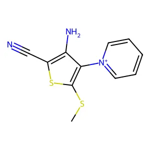 1-[4-Amino-5-cyano-2-(methylsulfanyl)thien-3-yl]pyridinium structure